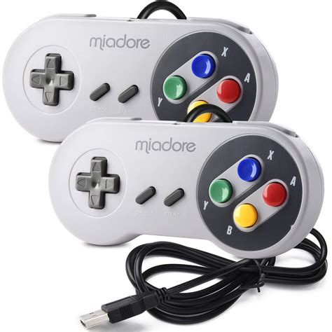 Buy miadore 2X USB Controller for SNES NES Games, Classic Retro USB ...