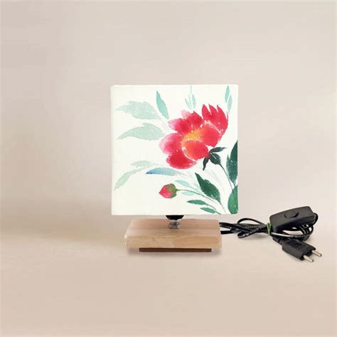 Square Table Lamp - Floral Lamp Shade - Rangreli