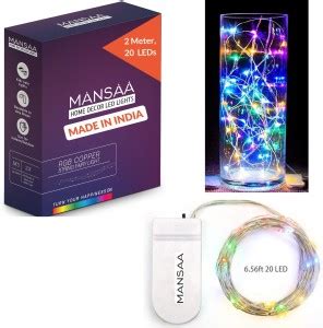 MANSAA 20 LEDs 1.98 m Red, Green, Blue Steady Disco Rice Lights Price ...