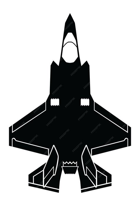Premium Vector | Jet Fighter Silhouette F35 Lightning top view