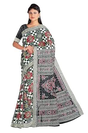 Buy OdiKala Sambalpuri Silk Saree with Blouse Piece, Utkal Laxmi Design ...