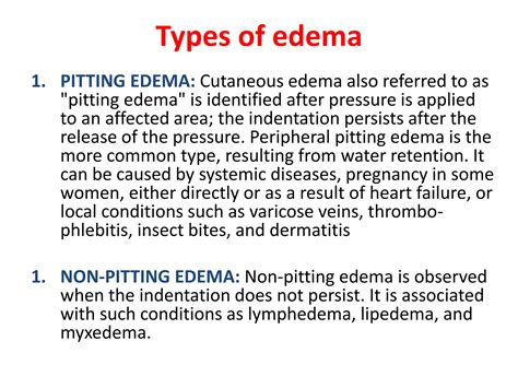 EDEMA, oedema, mechanism of edema, types | PPTX