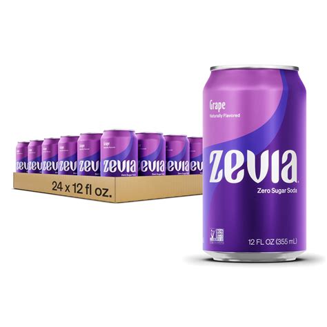Zevia Zero Sugar, Grape Soda, 12 Fl Oz (Pack of 24) - Walmart.com