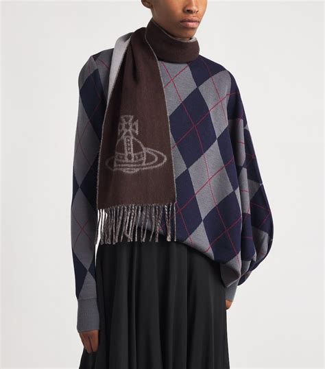 Vivienne Westwood Brown Wool Orb Scarf | Harrods IN