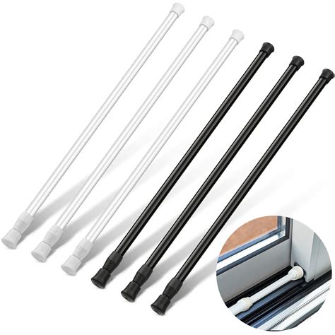 Buy 6 Pcs Black and White Sliding Door Security Bar Window Security Bar ...