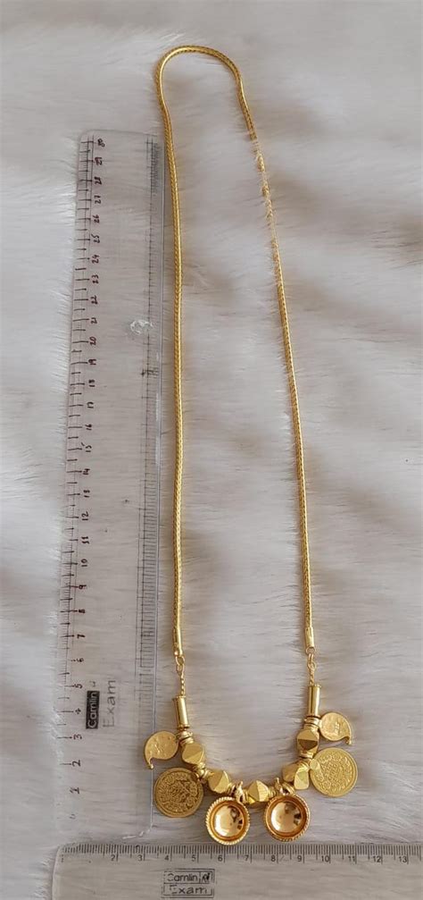 Gold tone pink stone mango lakshmi coin bottu mangalyam dj-42650 ...