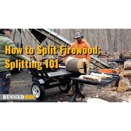 Splitting Firewood Using a Log Splitter 的图像结果