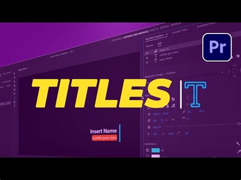 Image result for Premiere Pro Titles Tutorial