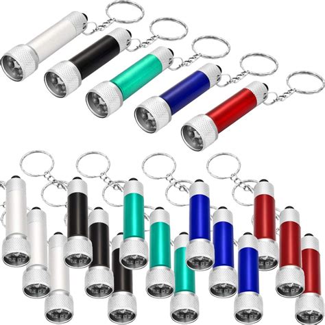 Tatuo 20 Pieces Mini Flashlights Keychain 5 Bulbs LED Keychain for ...