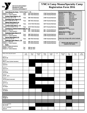 Fillable Online Camp Moana Day Camp Kahului (Ages 4 13) Fax Email Print ...