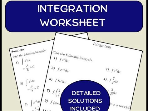 Image result for Basic Integration Problems Worksheet