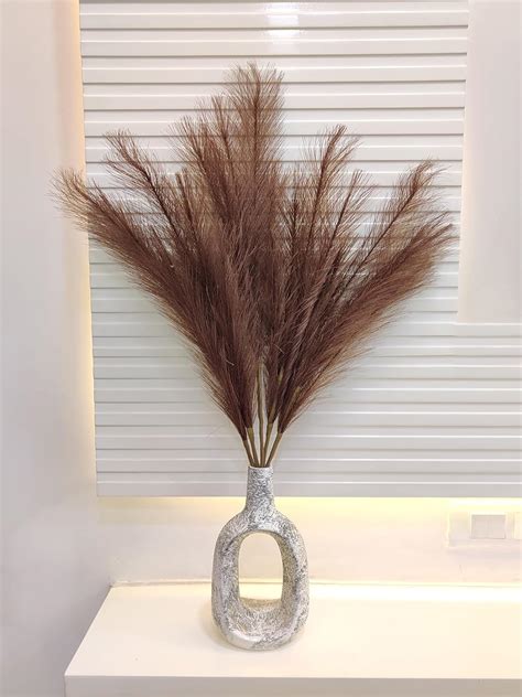 Buy ARTSY Artificial Pampas Flowers for Decoration, Dried Grass Flowers ...