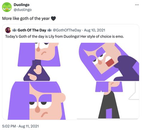 Lily / Duolingo Goth Girl | Know Your Meme