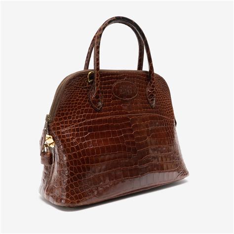 Hermès Bolide 31 Porosus Crocodile Brown | SACLÀB