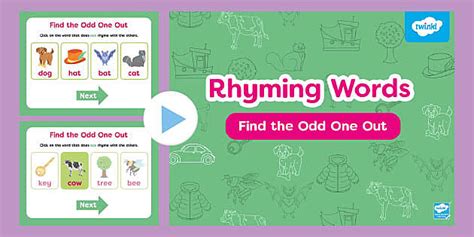 Find the Odd One Out Rhyming PowerPoint