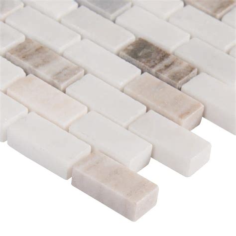 Buy Palisandro Mini Brick 12 in. x 12 in. x 10 mm Polished Marble Mesh ...