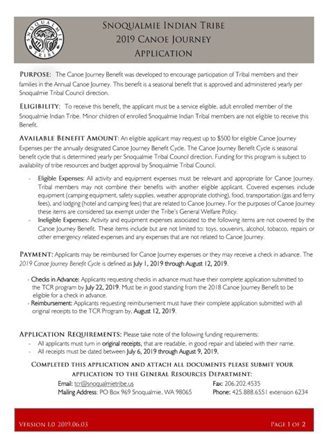 Fillable Online The Canoe Journey Benefit was developed to encourage ...