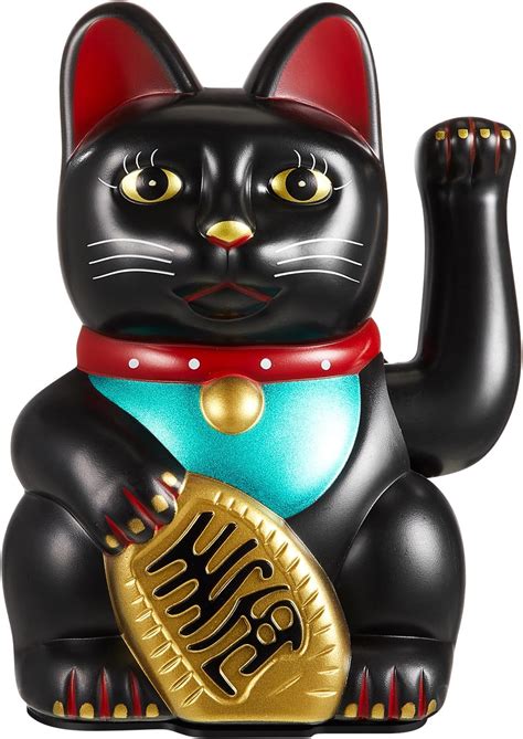 Amazon.com: Gold Feng Shui Lucky Cats Fortune Cat Beckoning Waving Wealth Cat Maneki Neko 6 inch ...