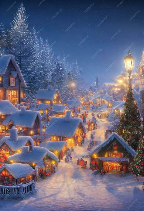 Premium Photo | Christmas village in the mountains winter landscape ...