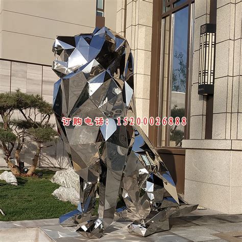 不锈钢狮子雕塑 (3)-宏通雕塑