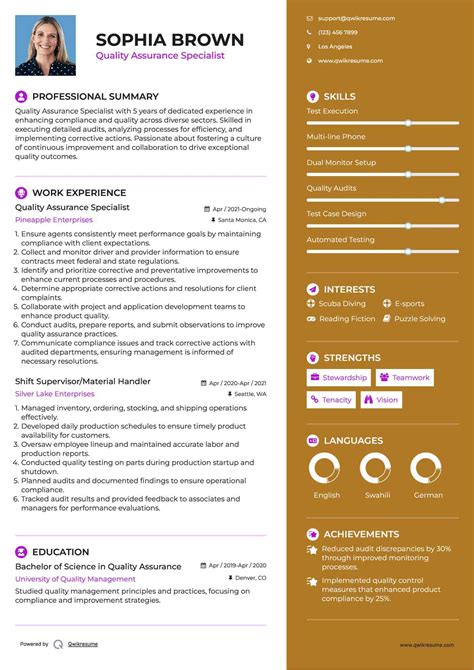 10+ Quality Assurance Specialist Resume Samples & Templates for 2025