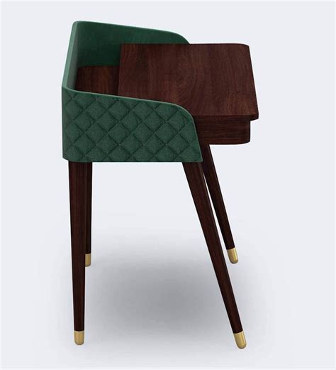 Floral Affair Study Table in Dark Walnut Finish | Wooden Bazar