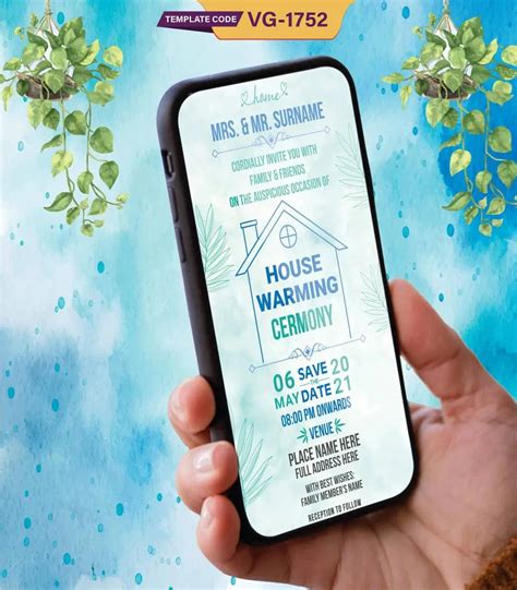 House Warming Ceremony Invitation Message | Elegant Digital Griha Prav ...