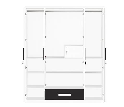 Engineering Wood 4 Door Wardrobe in Black & White - Buildhub