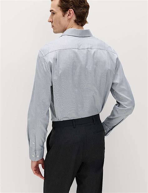 Buy Regular Fit Pure Cotton Textured Luxury Shirt at Marks & Spencer