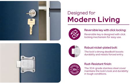 Godrej Furniture Lock I Curvo Wardrobe Lock I 2 Keys I for Cupboards ...
