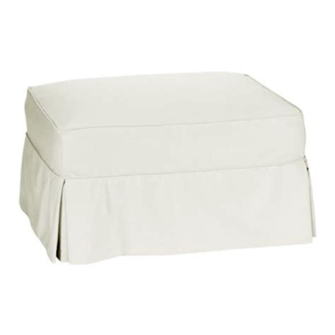 Baldwin/Vintage Vogue Club Ottoman Slipcover with Kick Pleat Skirt ...