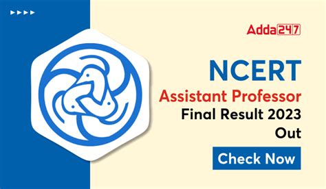 NCERT Assistant Professor Final Result 2023 Out