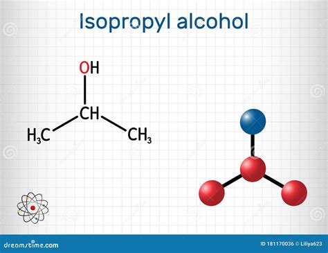 Isopropyl Alcohol, 2-propanol, Isopropanol, C3H8O Molecule. it is ...