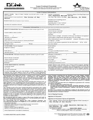 Guarantor Form - The Colony Of San Marcos - Fill and Sign Printable ...