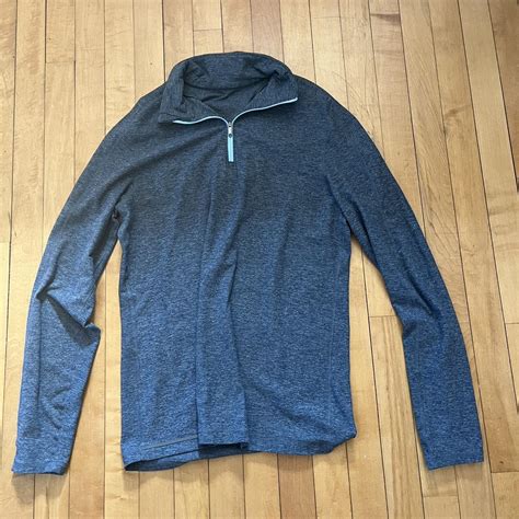 Men's Blue Lululemon quarter zip long sleeve top... | Depop