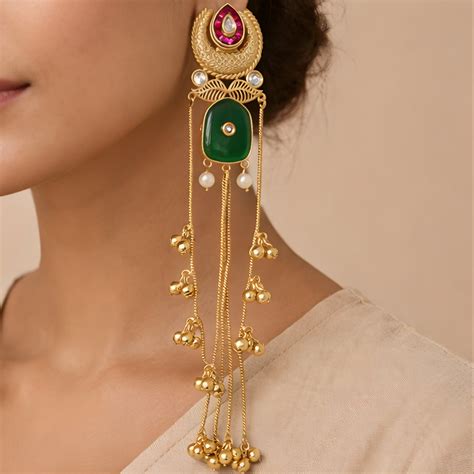 MRINAL KASHMIRI EARRINGS in Brass – UnfoldSelf