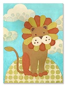 Oopsy Daisy Canvas Wall Art Leo Lion by Sally Bennett, 18 by 24-Inch ...