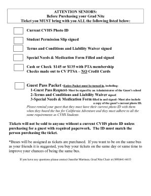 Fillable Online 2022 Grad Nite Regist Form PDF Fax Email Print - pdfFiller