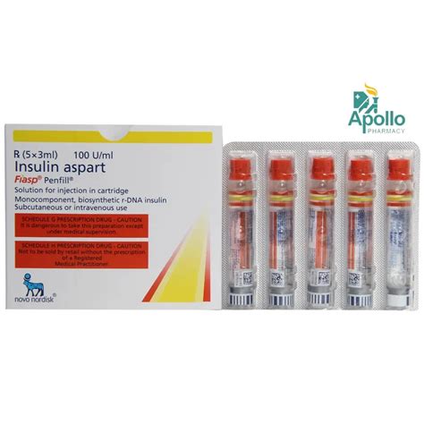 Buy Fiasp 100IU/ml Penfill 3 ml online | Uses, Side Effects, Price and ...