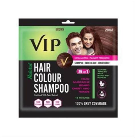 VIP 5 in 1 Hair Color Shampoo (Pack of 1) , BROWN - Price in India, Buy ...