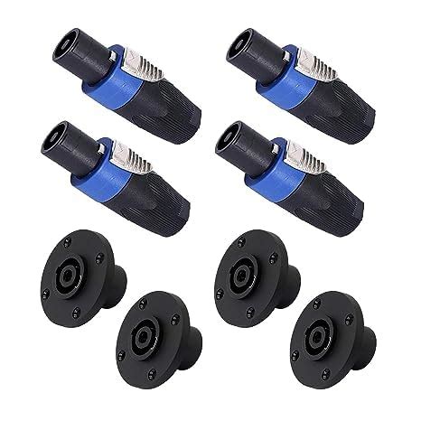 KeepItSecret Upgraded Audio Speaker Plug Kit, 4 Pole Twist Lock Speaker ...