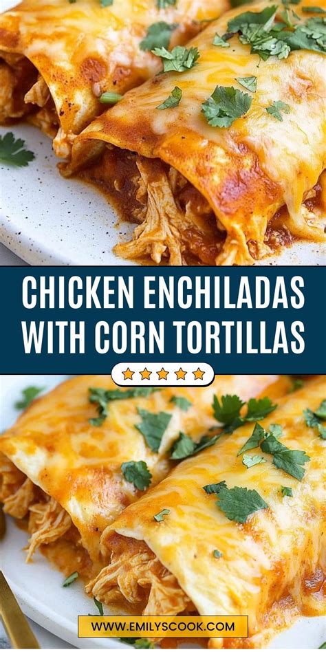 Rotisserie Chicken Enchiladas with Corn Tortillas Recipe - Emilyscook ...