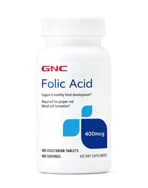 GNC Folic Acid 400 mcg, 100 Vegetarian Tablets | 代買王
