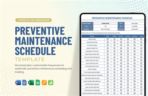 Editable Preventive Maintenance Schedule Templates in Excel to Download