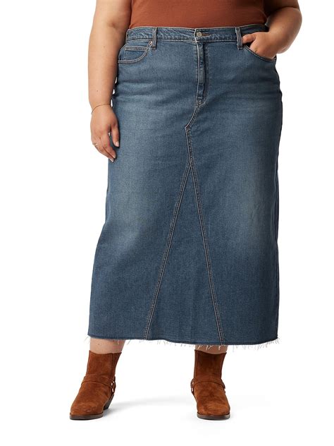 Levi Strauss Signature Women's and Women's Plus Maxi Denim Skirt, Sizes ...