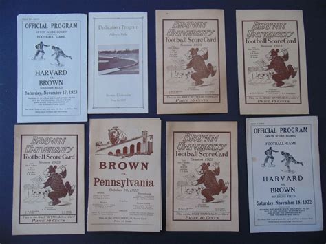 1920 ' S BROWN UNIVERSITY FOOTBALL SCORE CARDS - BROWN Vs. HARVARD ...