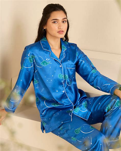 Dandelion - Midnight Stardust - Moon Cloud Printed - Pyjama Set for Women