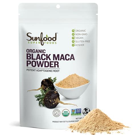 Sunfood Superfoods , Raw Organic Black Maca Powder, 4 oz (113 g) SFD ...