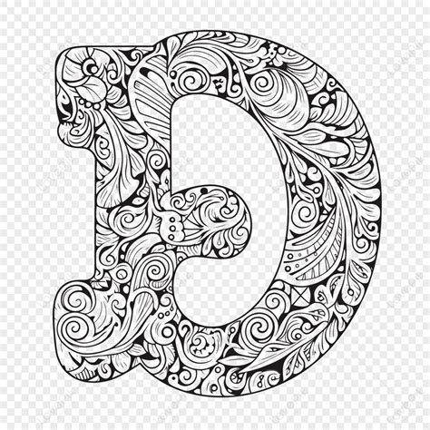 The Letter D Doodle Coloring Pages Outline Sketch Drawing Vector Fancy Letters Outline Fancy ...