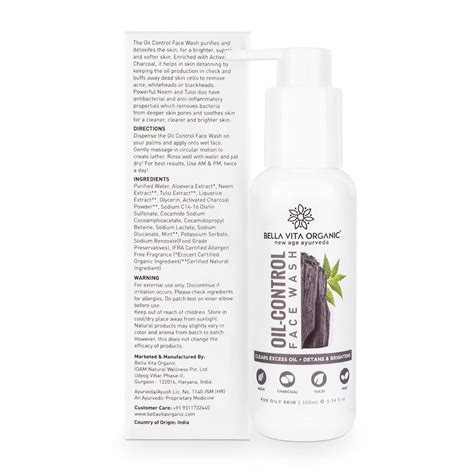 Bella Vita Organic Oil-Control Face Wash, 100 ml Price, Uses, Side ...